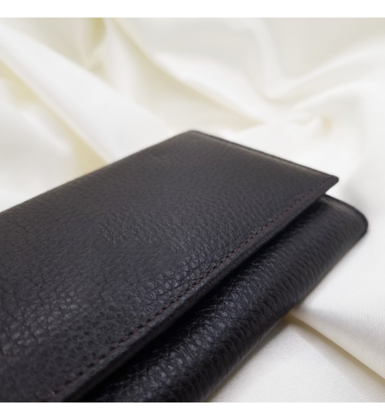 ALC Collection Hakiki Deri Lüks Klasik Kapaklı Unisex Cüzdan (Kahverengi)