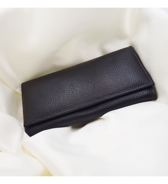 ALC Collection Hakiki Deri Lüks Klasik Kapaklı Unisex Cüzdan (Kahverengi)