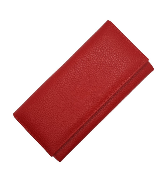 ALC Collection Hakiki Deri Lüks Klasik Kapaklı Unisex Cüzdan (Kırmızı)