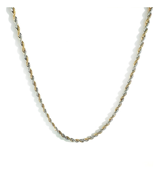 ALC Collection Gold ve Gümüş Burgu Tasarım Çelik Zincir Kolye