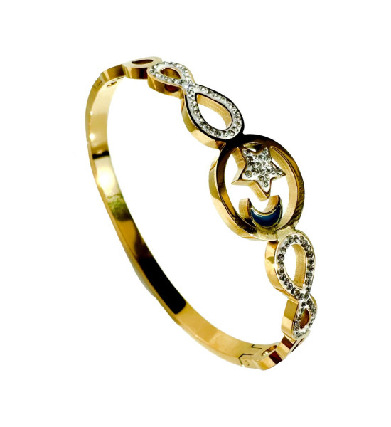 ALC Collection Ayyıldız Temalı Altın Kaplama Çelik Kelepçe Bileklik