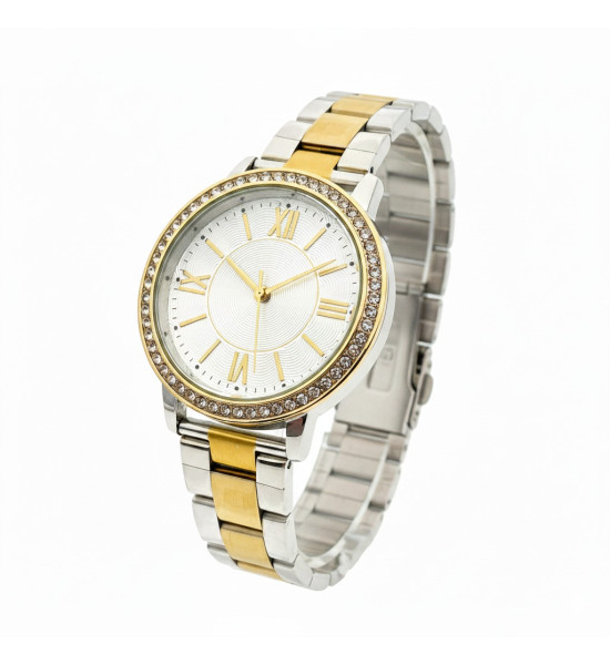 ALC Collection Zirkon Kadran Roma Rakamlı Altın Kaplama Kadın Kol Saati