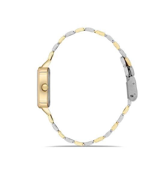 ALC Collection Gümüş Şeritli Altın Kaplama Zarif Minimalist Kadın Kol Saati