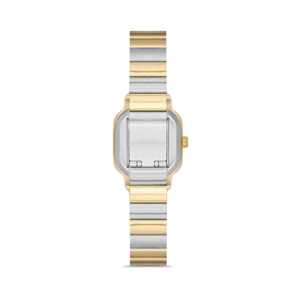 ALC Collection Gümüş Şeritli Altın Kaplama Zarif Minimalist Kadın Kol Saati