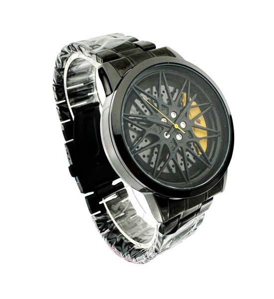 ALC Collection Jant Tasarım Detay Siyah Erkek Kol Saati (Sarı)