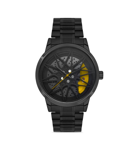 ALC Collection Jant Tasarım Detay Siyah Erkek Kol Saati (Sarı)
