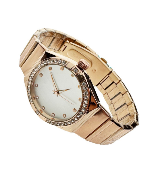 ALC Collection Modern Altın Kaplama Zirkon Detay Kadın Kol Saati