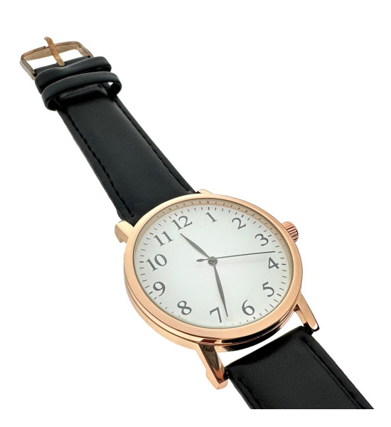 ALC Collection Sade Tasarım Deri Kordon Altın Kaplama Üniseks Saat