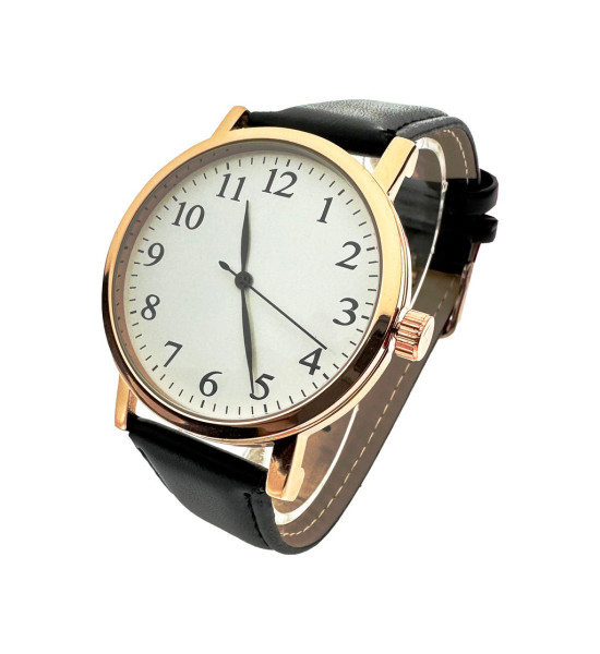 ALC Collection Sade Tasarım Deri Kordon Altın Kaplama Üniseks Saat