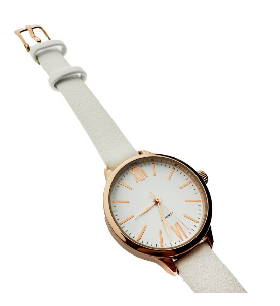 ALC Collection Lüks Beyaz Tasarım Altın Kaplama Sade Kadın Kol Saati