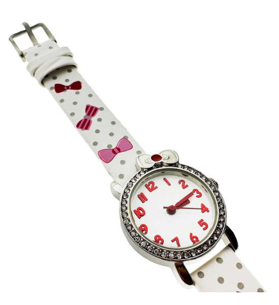 ALC Collection Kurdele Tasarım , Zirkon Detaylı Beyaz Çocuk Saati