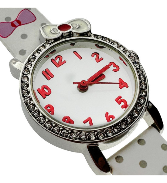 ALC Collection Kurdele Tasarım , Zirkon Detaylı Beyaz Çocuk Saati