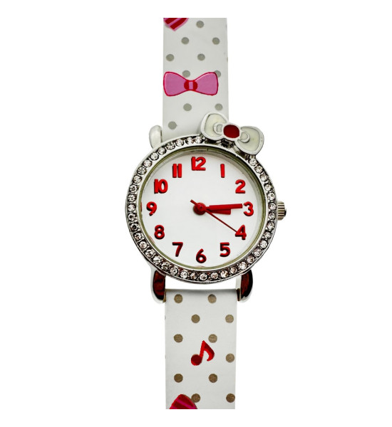 ALC Collection Kurdele Tasarım , Zirkon Detaylı Beyaz Çocuk Saati