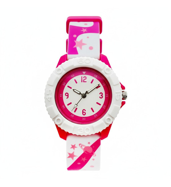 ALC Collection Uzay Temalı Pembe Renk Analog Çocuk Saati
