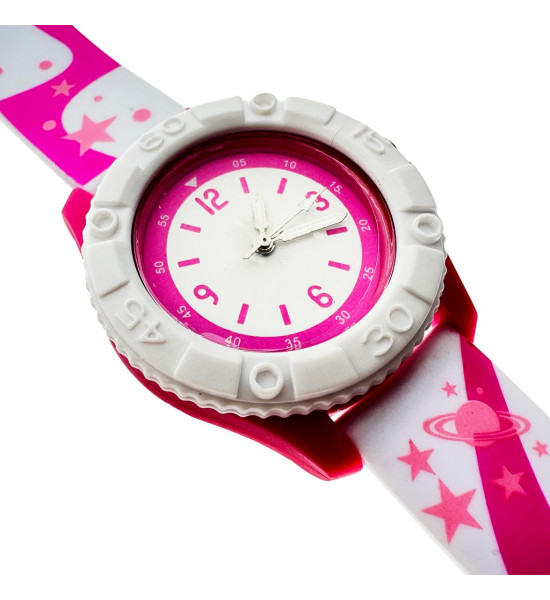 ALC Collection Uzay Temalı Pembe Renk Analog Çocuk Saati