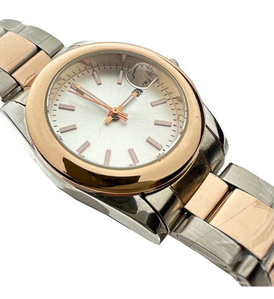 ALC Collection Takvim Detaylı Minimalist Tasarım Altın Kaplama Kadın Kol Saati