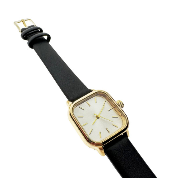 ALC Collection Zarif Tasarım Kare Deri Kordon Kadın Kol Saati