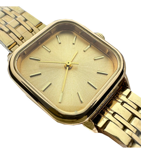 ALC Collection Altın Kaplama Kare Zarif Kadın Kol Saati