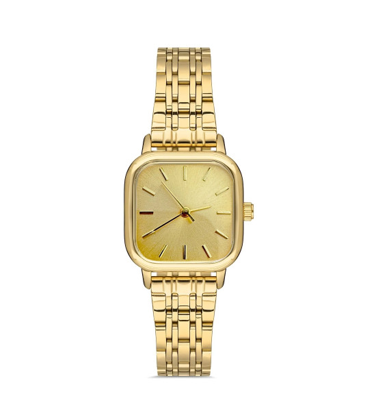 ALC Collection Altın Kaplama Kare Zarif Kadın Kol Saati