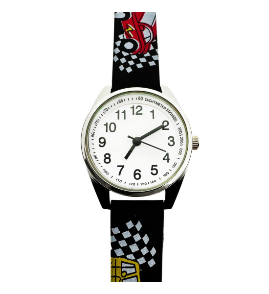 ALC Collection Araba Temalı Siyah Öğretici Çocuk Saati