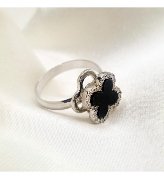 ALC Collection Orijinal Çelik Yonca Tasarım Stres Çarklı Yüzük (Gümüş)