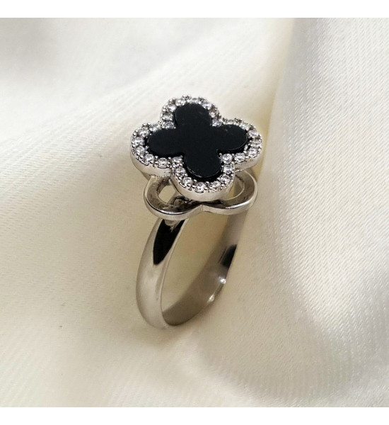 ALC Collection Orijinal Çelik Yonca Tasarım Stres Çarklı Yüzük (Gümüş)