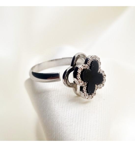 ALC Collection Orijinal Çelik Yonca Tasarım Stres Çarklı Yüzük (Gümüş)