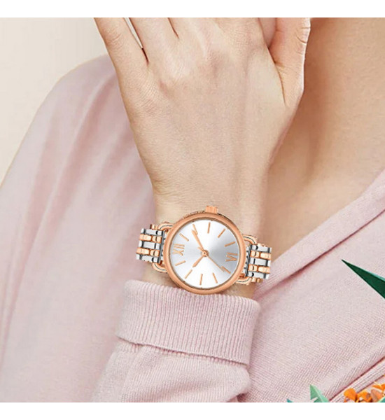 ALC Collection Gümüş Kaplama Rose Gold Detay Roma Rakamlı Kadın Kol Saati