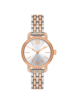 Gümüş Kaplama Rose Gold Detay Roma Rakamlı Kadın Kol Saati