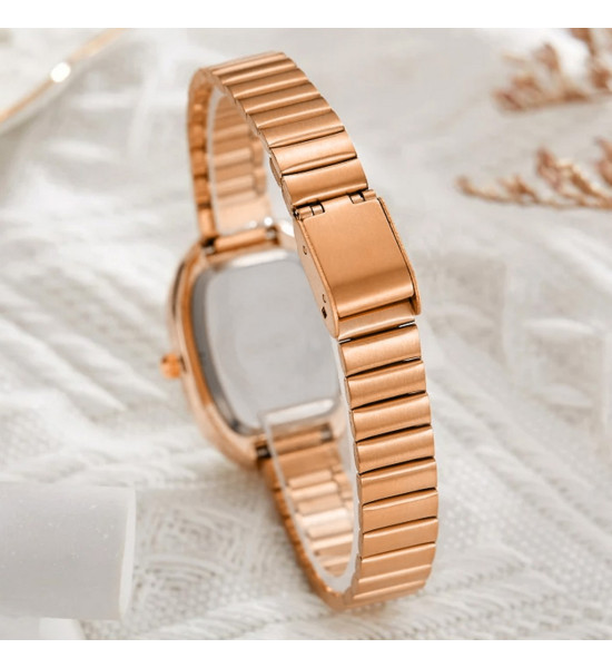 ALC Collection Oval Tasarım Rose Gold Kaplama Minimalist Kadın Kol Saati