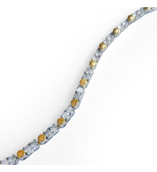 ALC Collection Lüks Zirkon Altın Kaplama Detaylı Çelik Kadın Bileklik