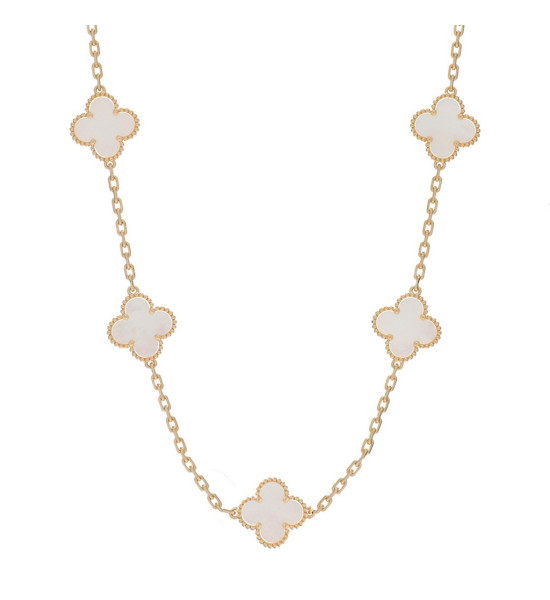 ALC Collection Van Cleef Yonca Detaylı Çelik Kadın Kolye