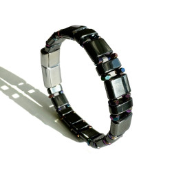 Renkli Siyah Detaylı Hematit Bileklik