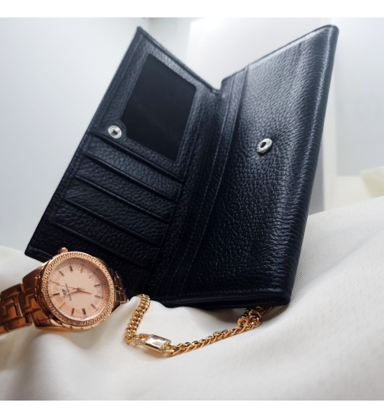 ALC Collection Premium Özel Hediyelik Cüzdan, Bileklik, Saat Kadın Aksesuar Seti