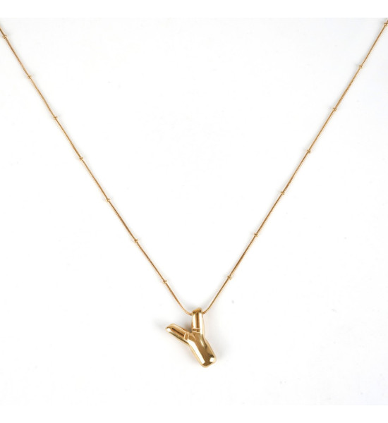 ALC Collection Balon Harfli Altın Kaplama Çelik Kolye (Y Harfi)