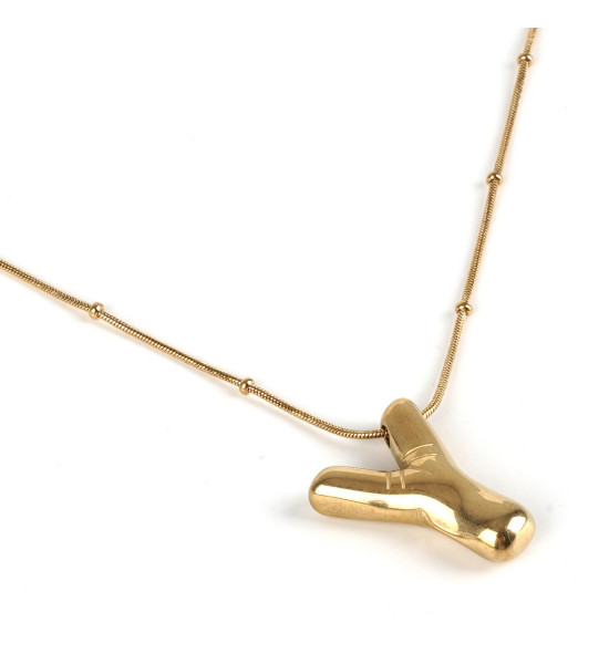 ALC Collection Balon Harfli Altın Kaplama Çelik Kolye (Y Harfi)