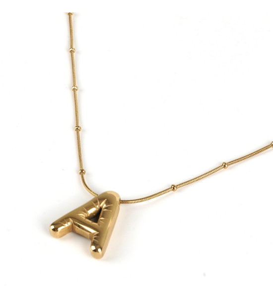 ALC Collection Balon Harfli Altın Kaplama Çelik Kolye (A Harfi)