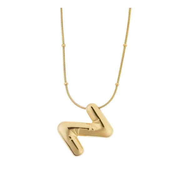 ALC Collection Balon Harfli Altın Kaplama Çelik Kolye (Z Harfi)