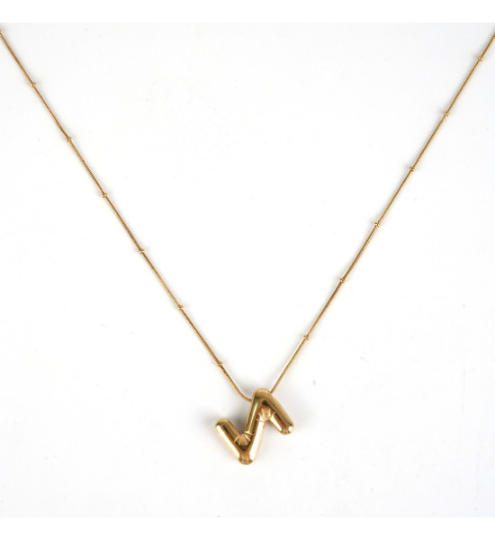 ALC Collection Balon Harfli Altın Kaplama Çelik Kolye (Z Harfi)