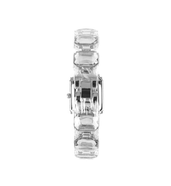 ALC Collection Lüks Taşlı Swarovski Model Dikdörtgen Kadın Kol Saati (Gümüş)