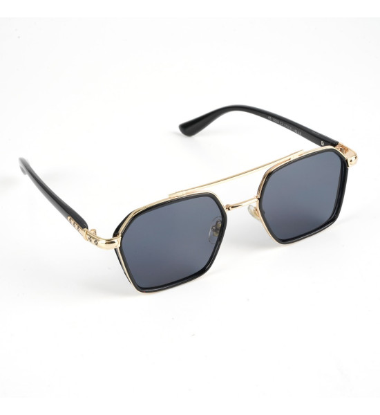 ALC Collection Altın Çerçeveli Köşeli Unisex Güneş Gözlüğü (Siyah)