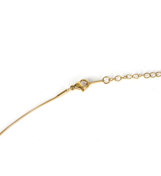 ALC Collection Altın Kaplama Mor Taşlı Çiçek Desenli Çelik Kolye ALC Collection Altın Kaplama Mor Taşlı Çiçek Desenli Çelik Kolye