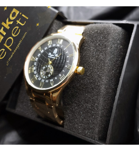 Royal Club De Polo Barcelona Kronometre Desenli Gold Ve Black Karışım Renk Erkek Kol Saati