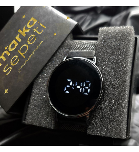 ALC Collection Dijital Ve Hasır Kordon Şık Black Erkek Kol Saati